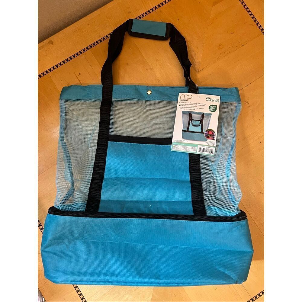 New! Meridian Point Blue Mesh Beach Tote Cooler Bag